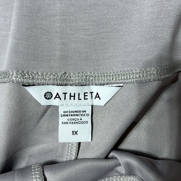 Athleta seasons wide crop pants light grey 1x relaxed casual pants - Picture 6 of 8